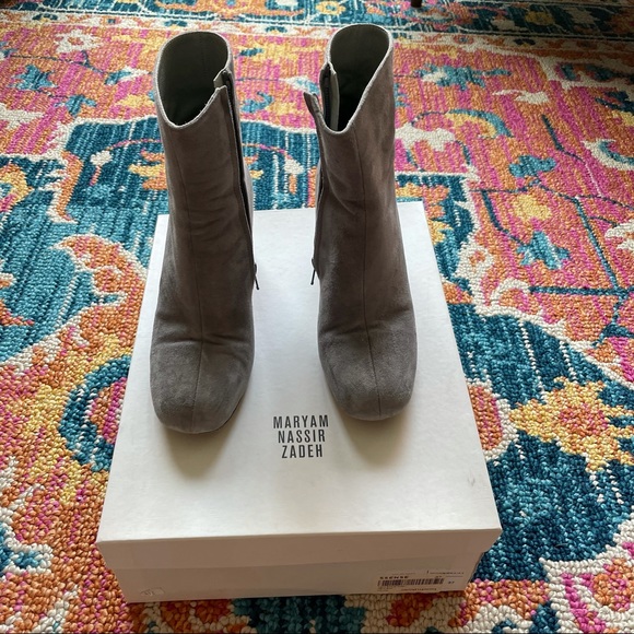 Maryam Nassir Zadeh Blue Suede Ankle Boots - Picture 3 of 4